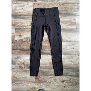 Athleta x Allyson Felix Leggings Black Brown High Rise 7/8 Limited Edition